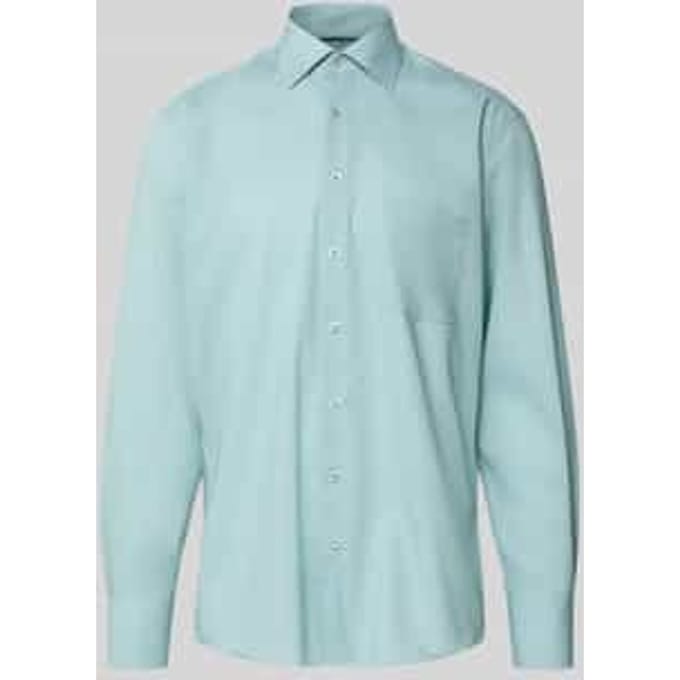 ETERNA modern fit overhemd - structuur - groen - Strijkvrij - Boordmaat: 45 (EU maat: XXL)