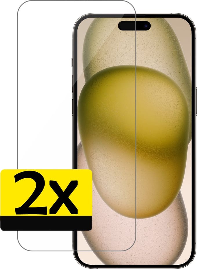 Screenprotector - Geschikt voor Apple iPhone 15 - 2 Stuks - Extra Sterk - Beschermglas - Gehard Glas - Tempered Glass - Screen Protector