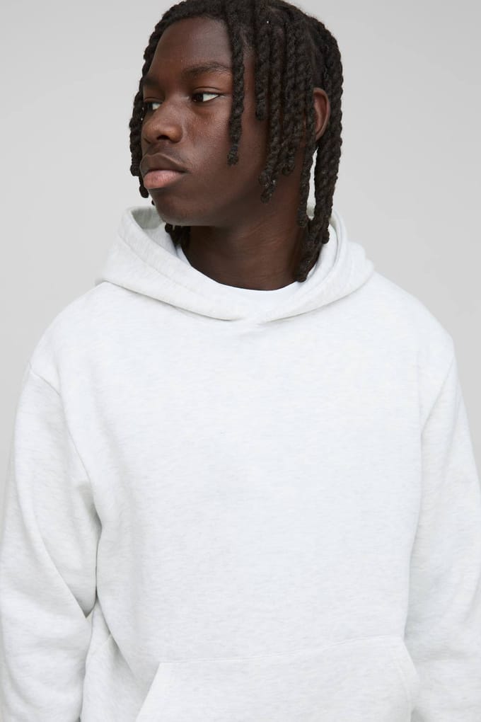 Essential Regular Fit Over the Head Hoodie | Grey Marl | Size Medium