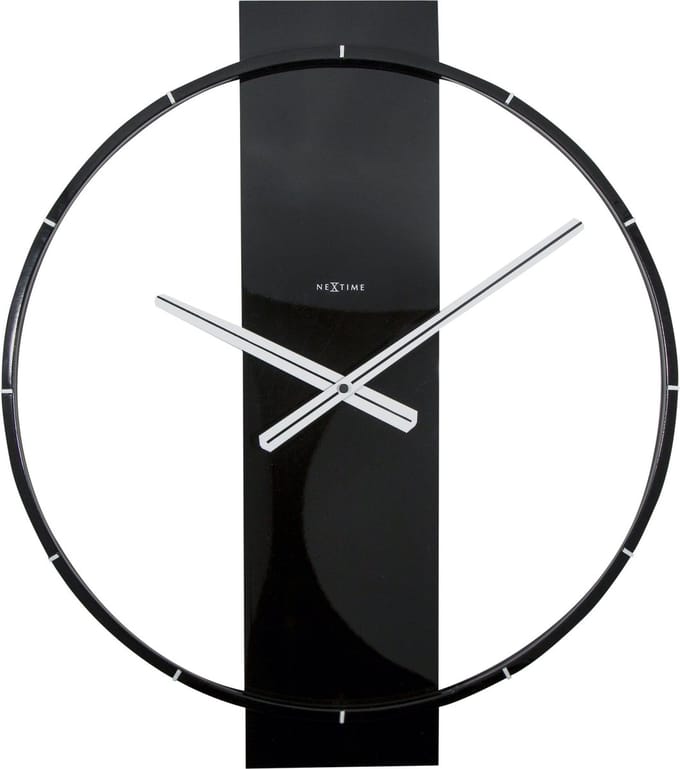 NeXtime Carl – Wandklok – 50.8 × 58.2 × 4.3 cm – Hout/Staal – Zwart