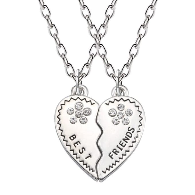 Fako Bijoux® - Vriendschapsketting - Best Friends - Strass Hartjes