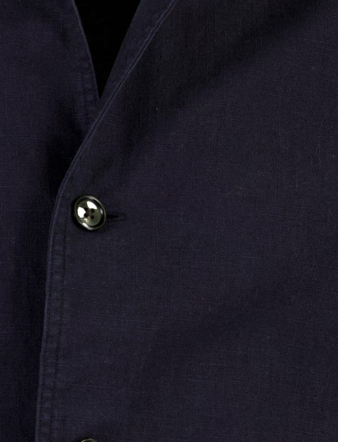 Navy linnen met knopen overshirt Profuomo