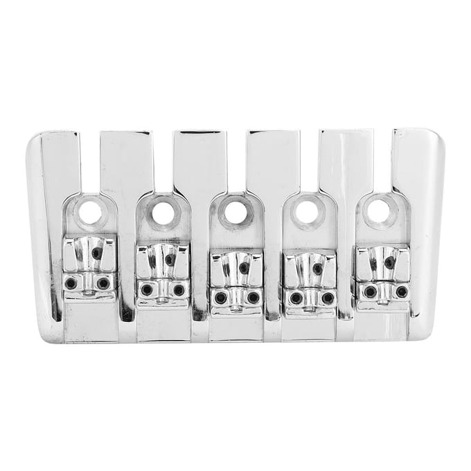 Jeu de pontets pour guitare basse électrique 5 cordes avec 5 vis Clé Outil Pièces de rechange white