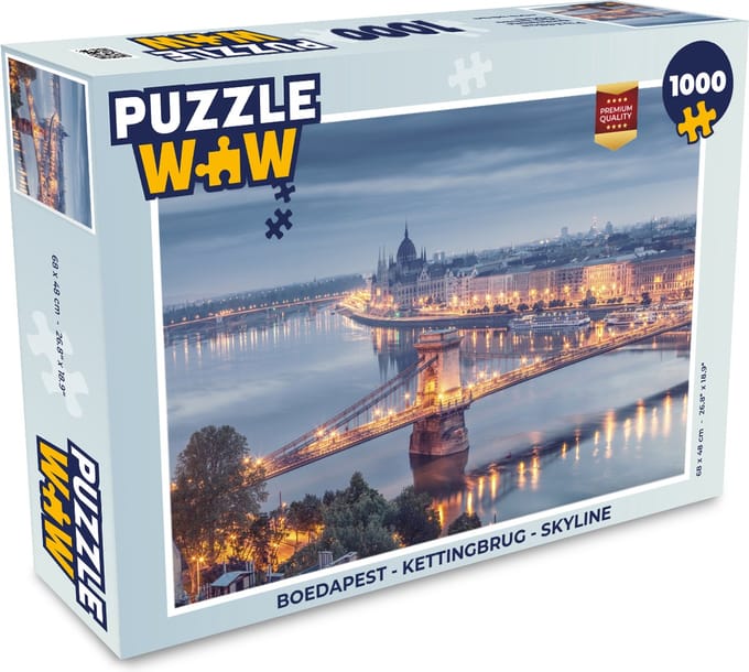 Puzzel Boedapest - Kettingbrug - Skyline - Legpuzzel - Puzzel 1000 stukjes volwassenen