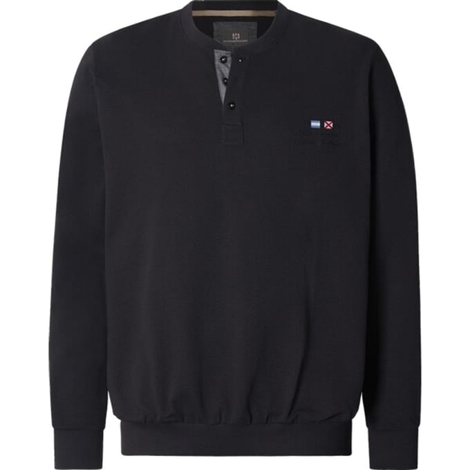 Jan Vanderstorm herren Sweatshirt - 52/54 - zwart - Plus Size