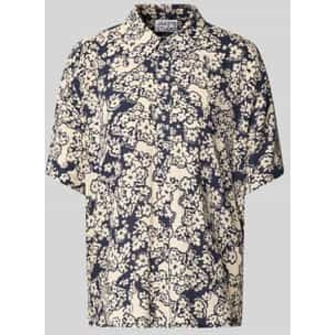 Relaxed fit blouse van viscose met 1/2-mouwen