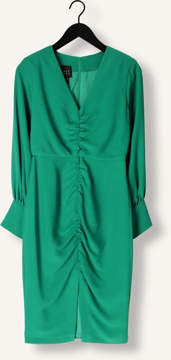 Access Ruched Dress With V Neckline Dames - Jurk - Groen - Maat 36