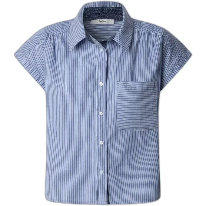 Pepe Jeans Dixit Blouse Met Korte Mouwen Blauw S Vrouw