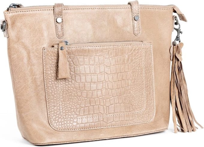 Bag2Bag Leren Schoudertas Evora Grey / Taupe