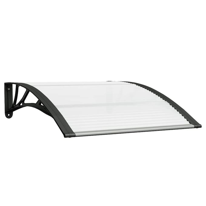 vidaXL - Deurluifel - 100x75 - cm - polycarbonaat - zwart - en - transparant