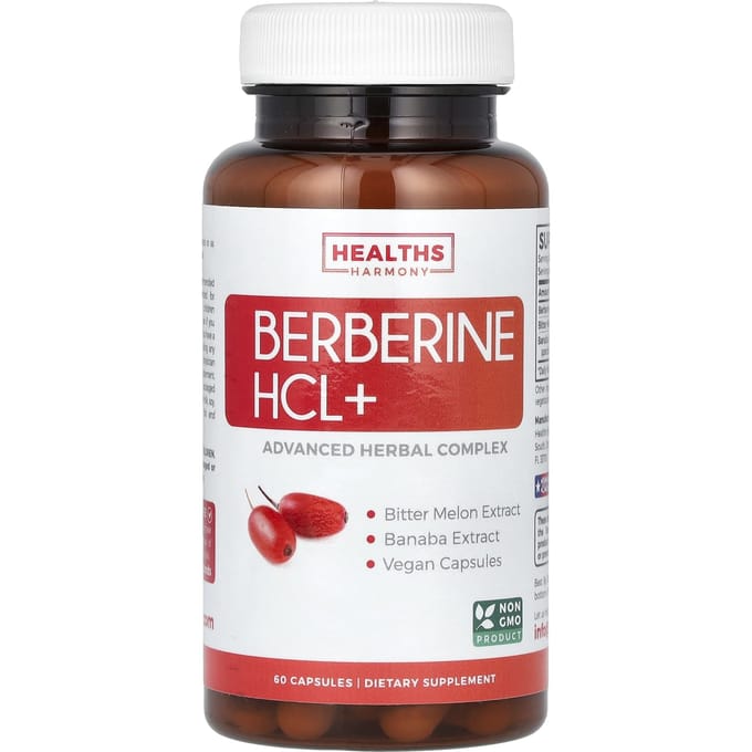 Healths Harmony, Berberine HCL+, 60 Capsules