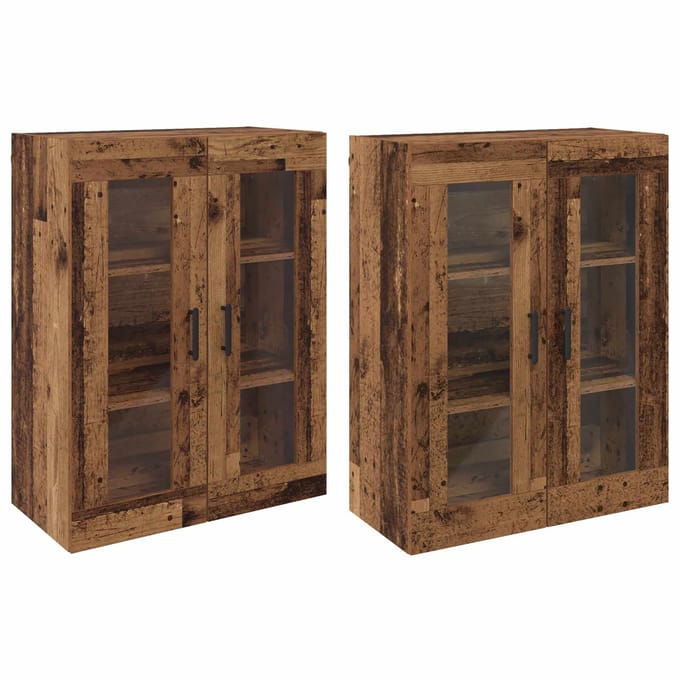 vidaXL - Wandgemonteerde - Kasten - 2 - st - Oud - hout - 69,5 - x - 34 - x - 90 - cm