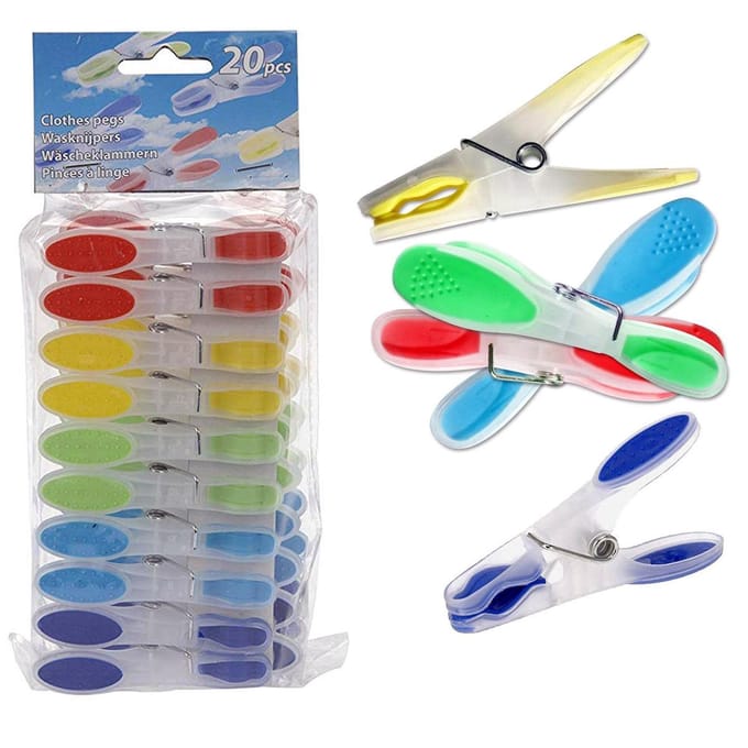 Plastic wasknijpers 20 stuks.