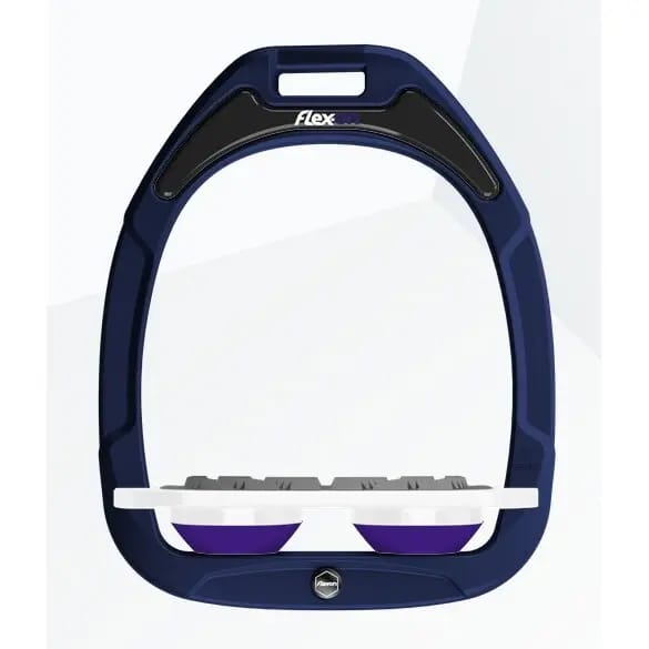 Platte Grip Marine/Wit/Paarse Stijgbeugels Flex-On Green Composite