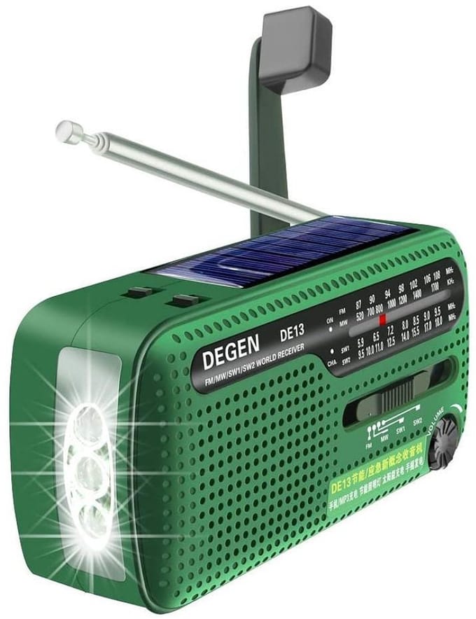 Radio-Handkurbel-USB-Solar-Dynamo-Groen-Draagbaar
