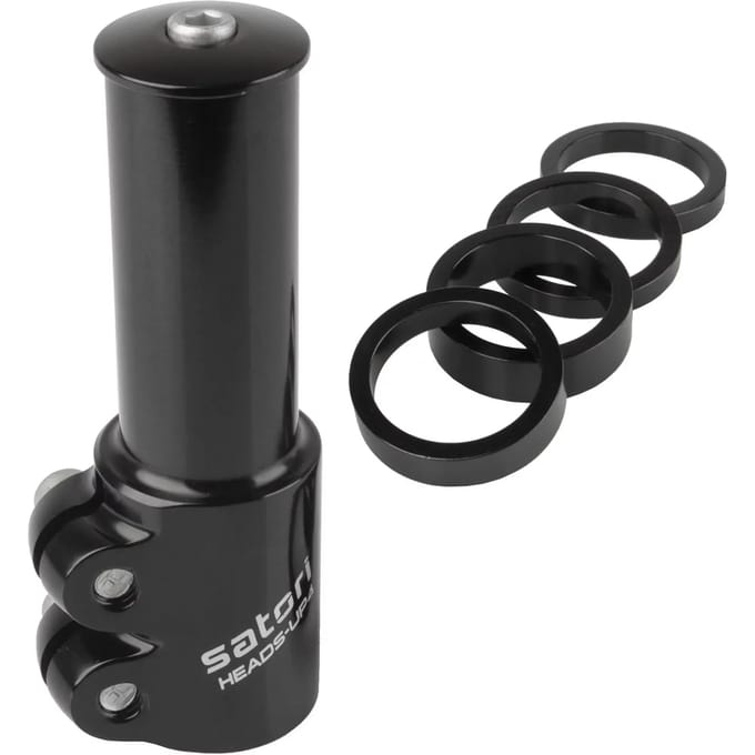 Satori - Stuurpenverlenger - 1-1/8 Zwart, Aluminium