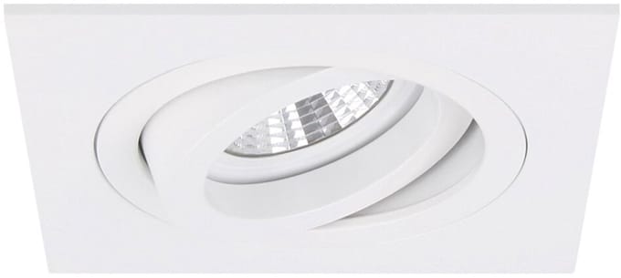 Torino - Inbouwspot Wit Vierkant - Kantelbaar - 1 Lichtpunt - 93x93mm - Bladveren