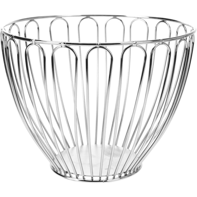 Excellent Houseware metalen fruitschaal - zilver - rond - 24 cm