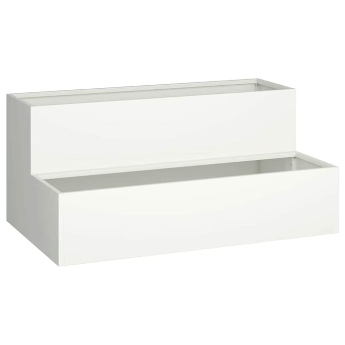 vidaXL - Plantenbak - Wit - 100 - x - 60 - x - 45 - cm - Koudgewalst - staal