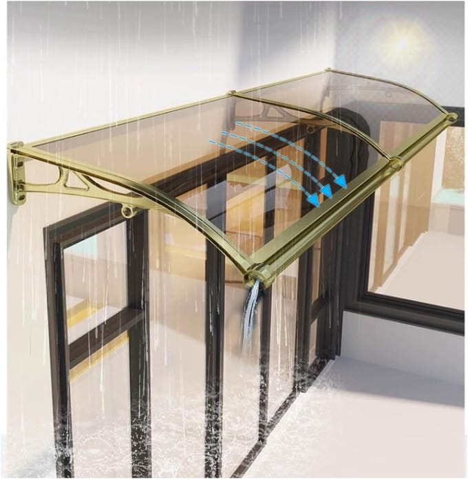 Regenluifel - Overkapping Deur - Bescherming Buiten - Goede Afwatering - 80x250cm - Transparant Wit