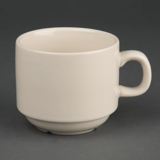 Olympia Ivory stapelbare koffiekopjes 206ml (12 stuks)