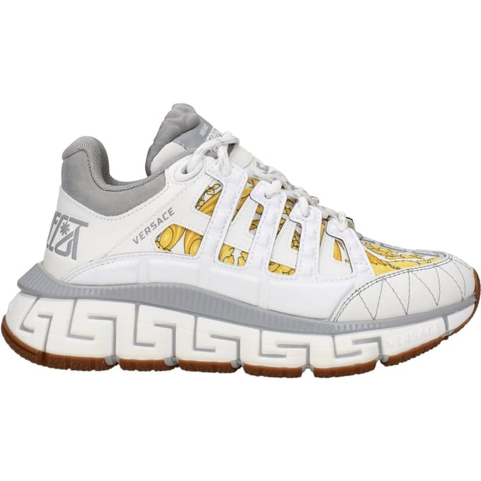 Versace Witte Stoffen Sport Sneakers