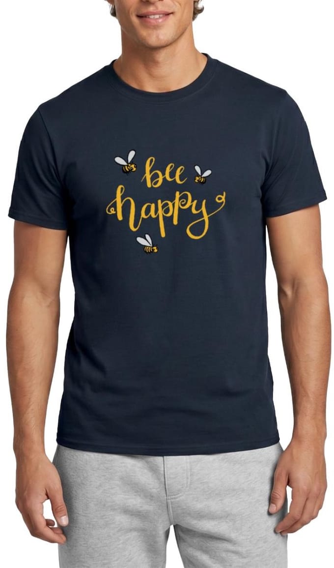 Bee Happy Gelukkige Bijen T-Shirt Heren