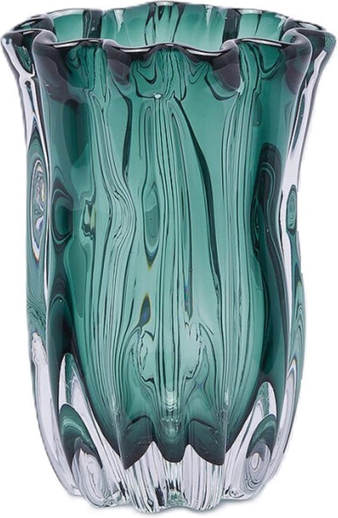 EDG Bloemenvaas Glas Groen D 16.5 cm H 23 cm Opening 15.5 cm