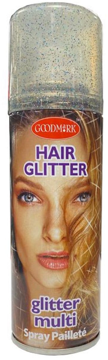 Multi glitter kleuren haar spray