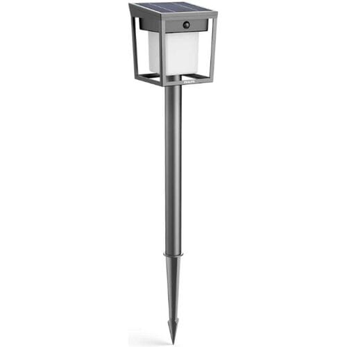Philips Blaise Sokkellamp - UltraEfficient LED - Solar buitenlamp - Warm, helder licht 3000K - Antraciet - Rechthoekig ontwerp - Bewegingssensor - Zonne-energie - Auto-linkable