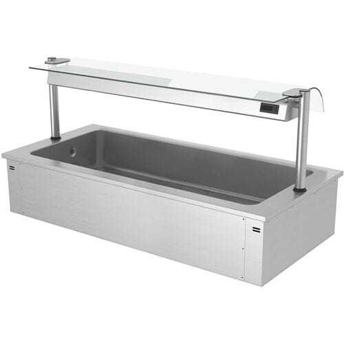 GGM Gastro Einbau Eiswanne - 1800mm - 5x GN 1/1 - 200 Liter - mit Glas-Hustenschutz Zilver