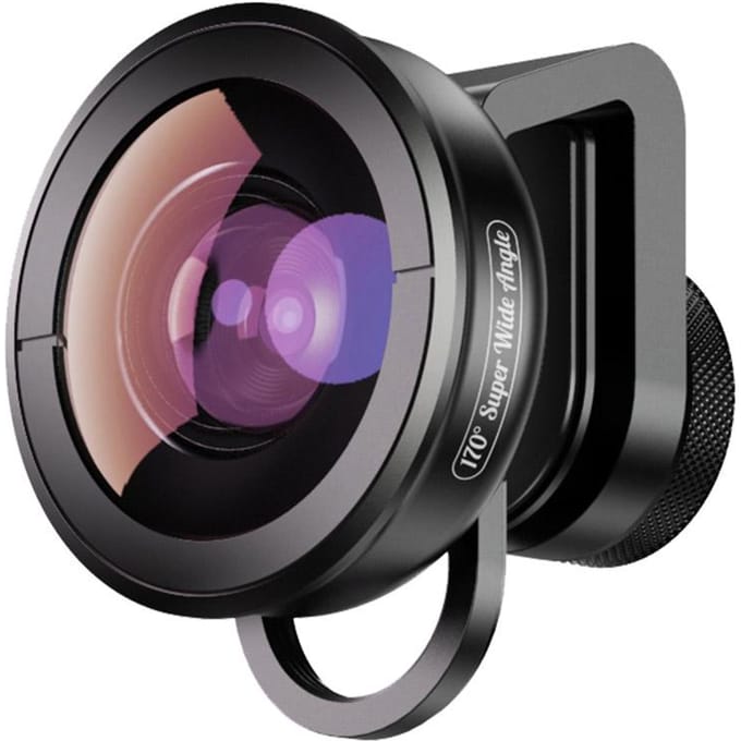 APEXEL APL-HD5SW 170 graden supergroothoeklens voor dubbele lens / enkele lens gray