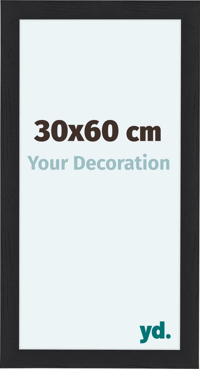 Your Decoration - Fotolijst 30x60 cm - MDF - Zwart Houtnerf - Como