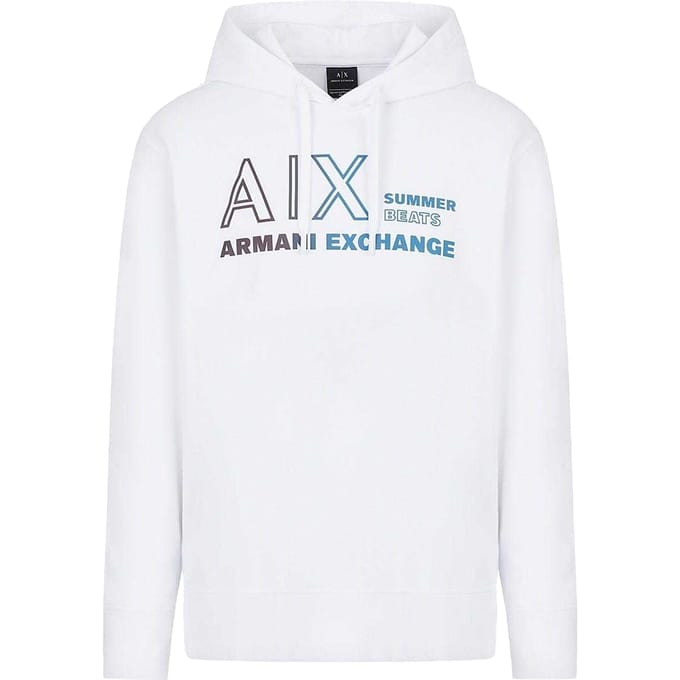 Armani Exchange Herenlogo Hoodie (Wit)