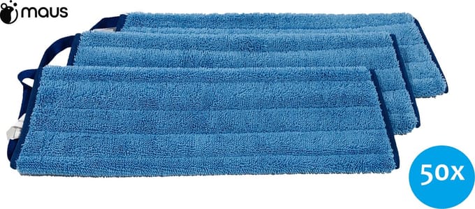 MAUS Vlakmop microvezel 45 cm - 50 stuks - velcro