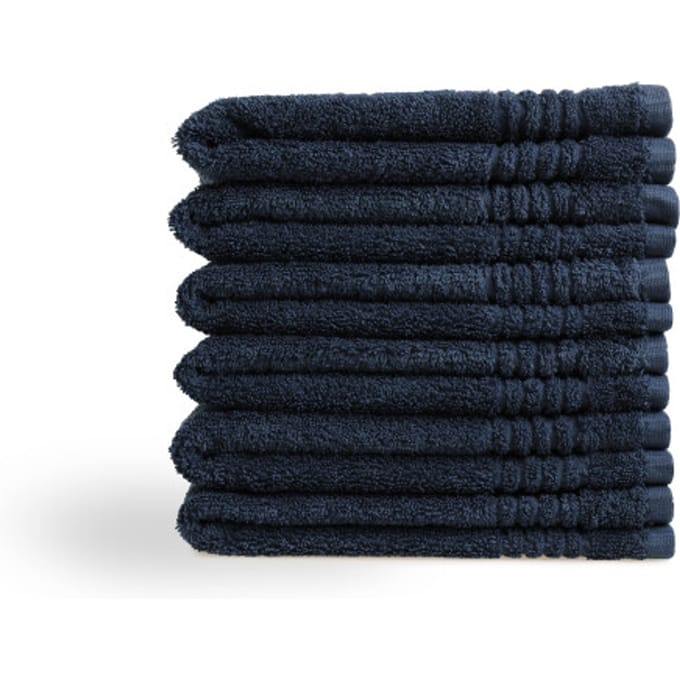 PHLOX Supreme Gastendoekjes 30x50 - set van 6 - Zware kwaliteit 600 g/m2 - Navy