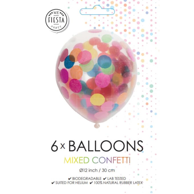 Globos Confetti Balloons Paper Confetti Mix 30cm 6 pcs.