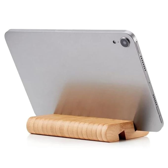 Support de téléphone portable en bois, base en bois, pour tablette, iPhone, iPad, ordinateur portable, Samsung, 1 pièce beige