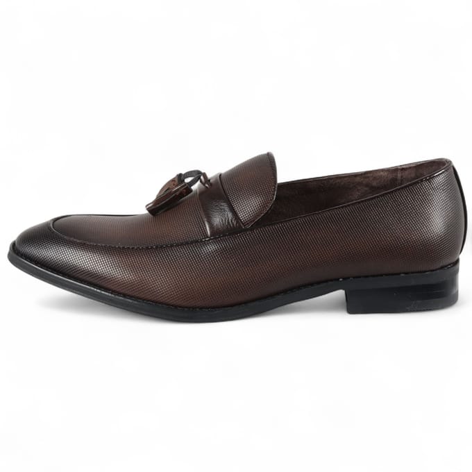 Heren bruine klassieke kwastloafers formele schoenen