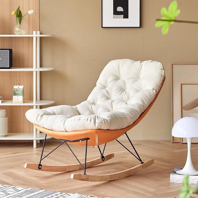 Schommelstoel - Relaxfauteuil - Ontspannen Zitten - Comfortabel Ontwerp - One Size - Oranje