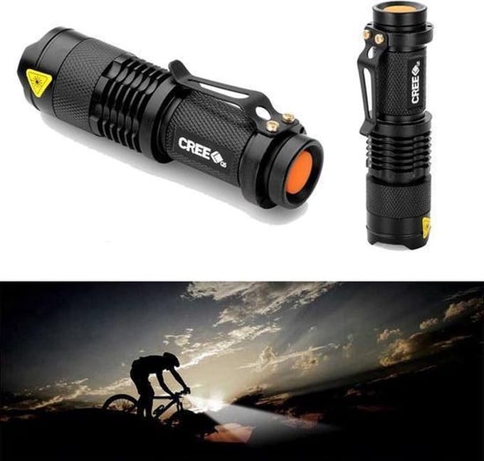 ABC-led 300 Lumens PLUS  LED zaklamp mini black 9,3 CM ABC-led