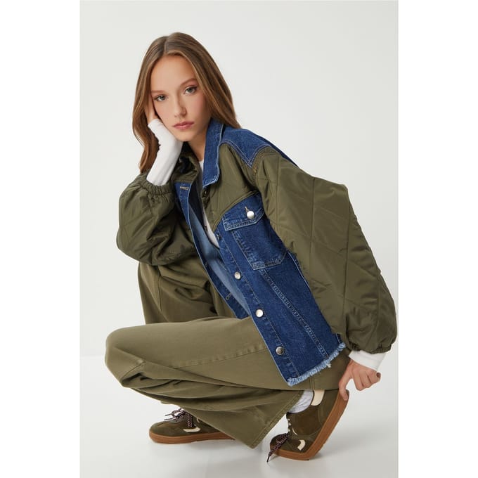 Geknoopte Denim Crop Jacket