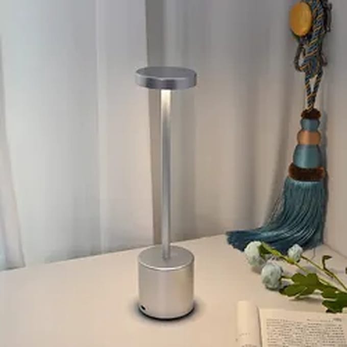 Tafellamp - Draadloos - Dimlicht - Touch - Oplaadbaar - Sfeerverlichting - Zilver - Modern Design