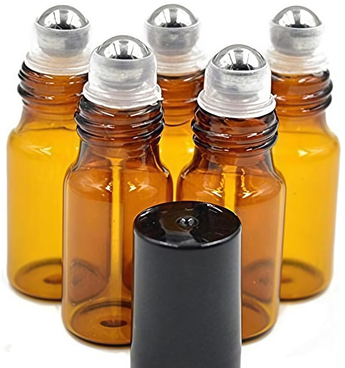 Allecto - Amber Glazen Rollerflessen - 24 Stuks - 5ml - Essentiële