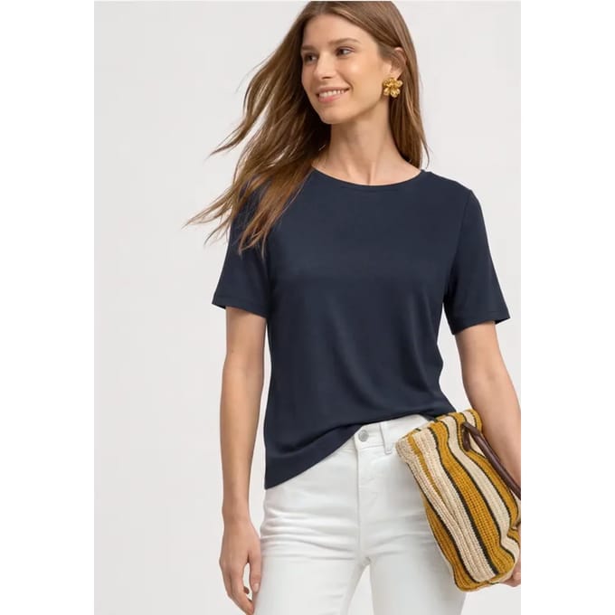 Basic Shirt met ronde hals in Unifarbe