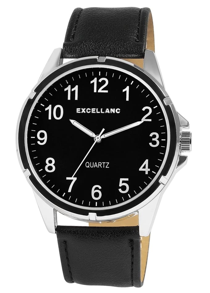 EXCELLANC Herenhorloge kunstleer Mineralglas
