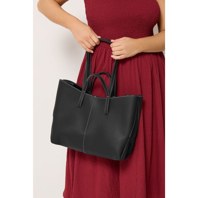 Yours Zwarte Draagtas Met Knoopriemsize One Size