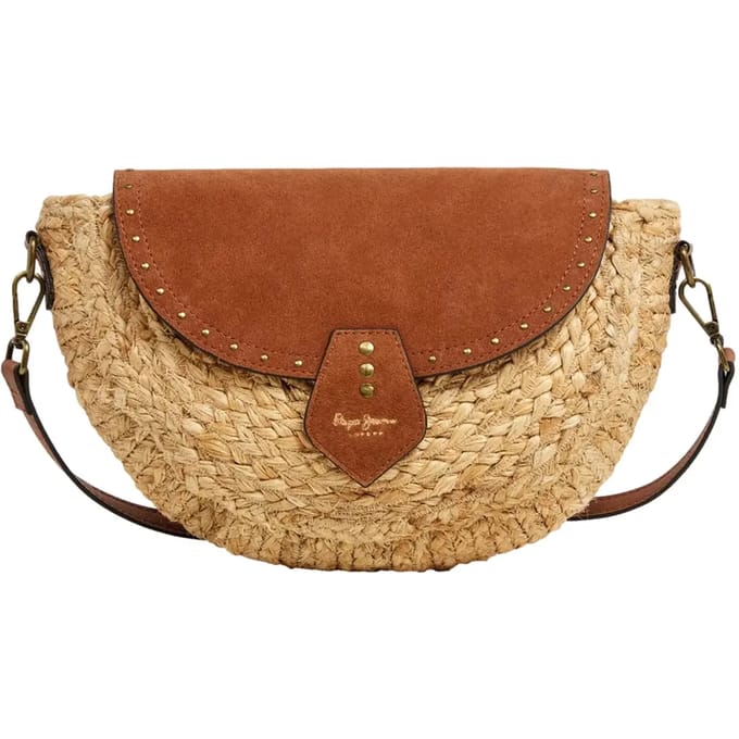 Vrouwen schoudertas van stro Pepe Jeans Saddie Barker