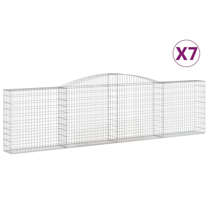 vidaXL - Schanskorven - 7 - st - gewelfd - 400x30x100/120 - cm - ijzer