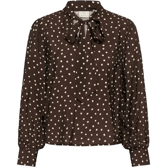 Kaffe KAdotte Blouse Dames Blouse - Coffee Bean Turtledove Dot